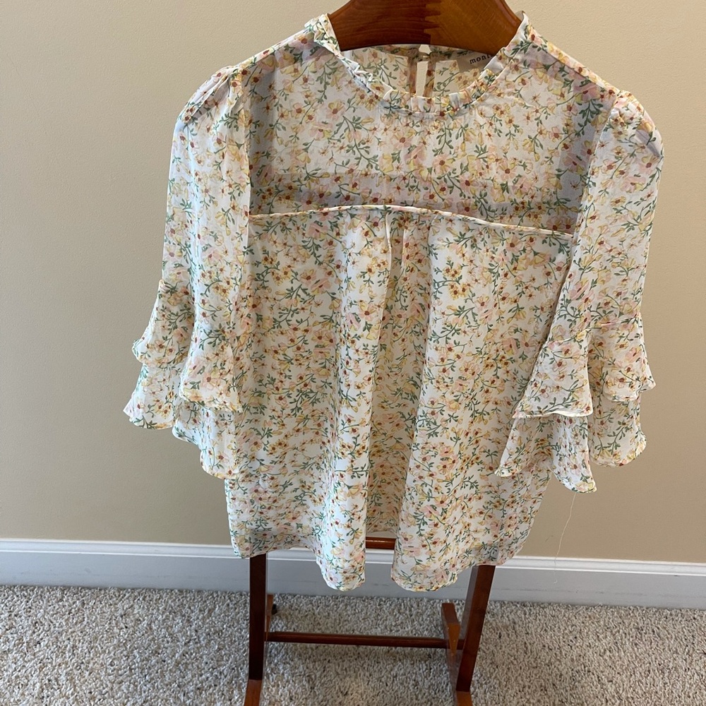 Beautiful floral ruffle blouse